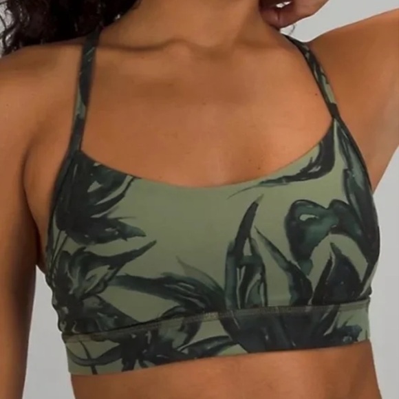 lululemon athletica Other - EUC Lululemon Flow Y Nulu Bra in Botanical Bloom Green Twill Multi Size 6